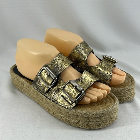 McQ by Alexander McQueen Shoes - MCQ Espadrilles Metallic Bronze Sandals